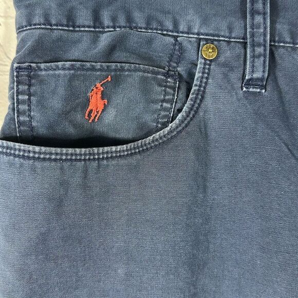 Polo Ralph Lauren Navy Blue Pants Khaki Chino size 36x30 100% Cotton - Picture 2 of 12